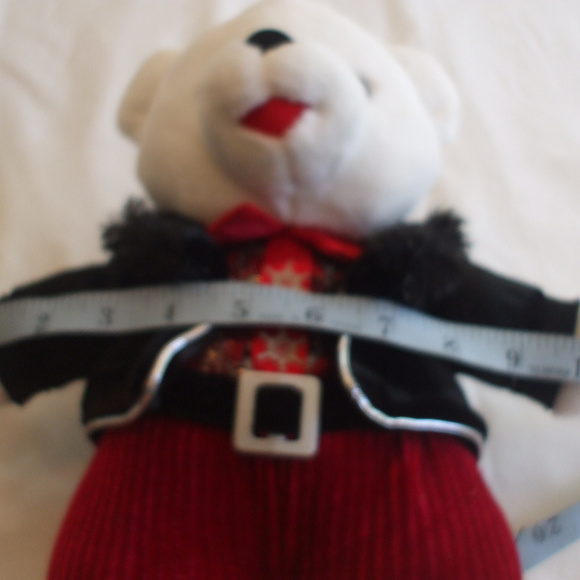 Snowflake White Teddy Bear Dressed - Picture 8 of 8